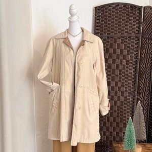 Gallery Petite Brown Tan Overcoat Size PP Women's Minimalist Preppy Style
